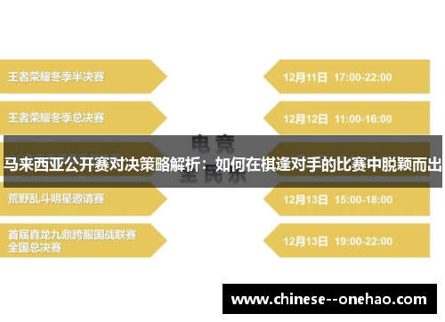 马来西亚公开赛对决策略解析：如何在棋逢对手的比赛中脱颖而出